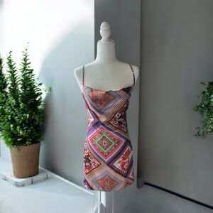 Urban Outfitters Multicolor Geometric Print Mini Dress